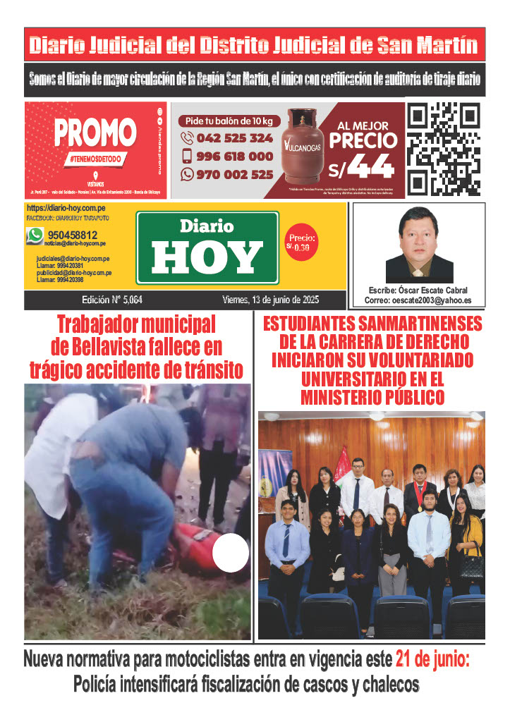 Diario HOY - Últimas noticias de la región San Martín y del Perú